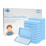 Cera de Ortodoncia Precortada, Cera Dental para Brackets (20 estuches, sin Sabor)
