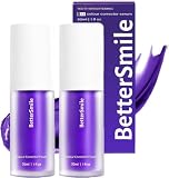 2PCS Purple Blanqueador dental V34,blanqueador dientes morado,Blanqueamiento Dental Pasta de Dientes Morada,Pasta de Dientes Blanqueadora,Corrector de Color dientes,Teeth Whitening Toothpaste de Viaje