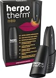 herpotherm neo para herpes labial; funciona con calor concentrado; el bolígrafo térmico original para herpes; hasta 200 aplicaciones posibles con un juego de pilas incorporado en el dispositivo