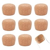 OLYCRAFT 8 tapones de corcho de madera, 38~44mm, marrón, cónicos, para botellas de boca ancha
