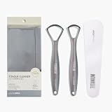 Dental RX+ Raspadores de lengua de titanio puro para adultos y niños (paquete de 2, diferentes tamaños), limpiadores de lengua de titanio, evitan y reducen el mal aliento