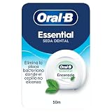 Oral-B Essential Floss Hilo Dental Encerado para Espacios Reducidos, 50 m | Seda Dental Resistente al Desgaste, Elimina La Placa, Sabor a Menta, Cinta Dental con Cera