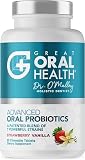 Oral Probiotics for Mouth Bad Breath Treatment for Adults: Dentist Formulated Advanced Oral Probiotics for Teeth and Gums +BLIS K12 M18 – 60 Chewable Oral Health Probiotics Tablets -Strawberry Vanilla
