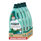 Sanytol - Limpiador Desinfectante Suelos y Superfícies Pack 4 x 1200 ml | Limpia y Desinfecta de una pasada, Sin Lejía, Apto Todas las Superficies, Uso Frecuente, Aroma Agradable