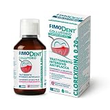 Fimodent enjuague bucal - Clorhexidina 0,20% con SPDD (Sistema de protección de discromia dental) y agradable sabor a menta - Tratamiento antiplaca y antibacteriano prolongado - 200ml