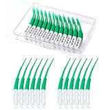 YEERSUO Cepillos Interdentales, 84 Unidades Desechables, Palillos de Dientes, Cepillo de Dientes con Hilo Dental, Palillos para Limpieza de Dientes con Brackets, Verde
