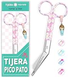 Nurse is Love Tijeras Mayo Punta Roma - Tijeras de Primeros Auxilios para Vendajes | Kit Primeros Auxilios | Acero Inoxidable | Diseño Exclusivo con Charm PD