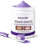 esmile Polvo Blanqueador Morado V34, Tarro Grande de 100 g | Más del triple que el tarro de 30 g, misma fórmula con pigmento V34, carbonato de calcio y xilitol.