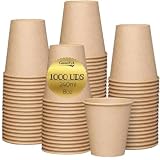 GreenFyA 1000 Vasos Desechables 240ml (8oz) Ecológicos – Vasos Cafe Desechables - Blancos o Kraft – Bebidas Calientes y Frías – Uso en Oficina, Hostelería, Eventos, Catering y Takeaway