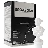 TECHZOCO Escayola para moldear, Escayola en polvo, Escayola para manualidades, Producto en polvo, Tiempo de fraguado mínimo 24 horas, Modo preparación para diluir en agua, Color Blanco, Contiene 1 Kg