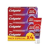 Colgate Max White Purple Reveal Pasta de Dientes 4x75ml | Corrige Tonos Amarillos al Instante