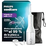 Philips Sonicare Irrigador oral Power Flosser 3000 sin cable con tecnología Quad Stream y Pulse Wave, HX3826/31, Negro, 3000, Blanco