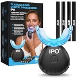 IPO Blanqueador Dental Profesional - Kit Blanqueador Dental LED 16X con 4 Geles IPO - Elimina Manchas de Café/Té - Blanqueamiento Casero para Dientes Sensibles.