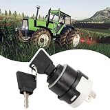MangWany Interruptor de encendido 12/24 V, Clausor de Arranque para Maquinaria Agrícola y de Construcción, apto para Deutz DX 07 Same Case Zettelmeyer Schaeff 2 llaves 14603/603 universal