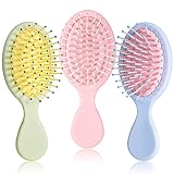 Androxeda 3 Piezas de Mini Cepillo de Pelo Suave Cepillo para Desenredar Pelo Sin Tirones Mini Cepillo Desenredante de Viaje Cepillo para Deslizar Cabello con Facilidad (Set de Colores Brillantes)