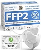 Polonord Adeste 50 Mascarillas FFP2 Blancas CE | Sobres Individuales | Seguras: filtración BFE 99,5% | Cadena Controlada | Cómodas | Hipoalergénicas | 5 capas | Certificadas CE EN149