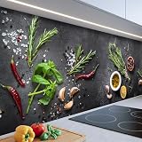 Panel Cocina Antisalpicaduras 300x60cm – Placa ABS Monolítica con Impresión Directa – Calidad Deluxe – Protector Decorativo – Diseños y Tamaños (Especias)