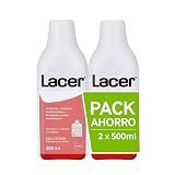 LACER - Colutorio Pack de 2 x 500 ml, Enjuague Bucal, Uso Diario, sin Alcohol, Boca Sana y Protegida, Previene la Caries y la Placa Dental, Limpia en Profundidad