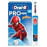 Oral-B Pro Kids Cepillo de Dientes Eléctrico Spider-Man para Niños +3 Años | Cepillo Dental Infantil con 1 Cabezal, 2 Modos de Cepillado, Filamentos Extrasuaves para Encías Sensibles