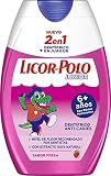Licor del Polo - Pasta de dientes 2 en 1 - Junior +6 años Sabor Fresa - Protección completa contra las caries, sarro, placa y problemas de encías - 1 ud de 75ml