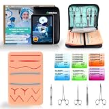 Kit Sutura con Almohadilla Realista con Venas y Zona de Corte Libre - Kit de Sutura Quirúrgica para Practicar Suturas y Punción Venosa, Kit Practica Sutura para Estudiantes