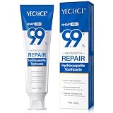 Pasta de Dientes de Hidroxiapatita 120 g, Sin Flúor Pasta Dental con 9,9% Nano Hidroxiapatita, Protege el Esmalte Dental, Alivia la Sensibilidad, Fortalece los Dientes, Cuidado Bucal