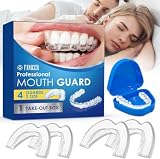 4 Protectores Bucales Anti-Ronquidos - Férula Dental Anti-Bruxismo | 2 tamaños reutilizables para un ajuste perfecto, Reduce el rechinarde dientes y mejora la calidad del sueño