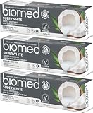 Biomed Superwhite Natural Coconut Toothpaste for Gentle Whitening, Tropical flavour - 100 g (pack of 3) - New Formula and Flavour (Packaging May Vary)