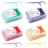 AMZSKU 200 palillos de hilo dental, palillos de dientes de hilo dental, cuidado dental con diseño en forma de Y, palillos de limpieza dentales desechables
