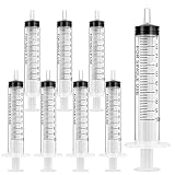 OFFCUP Jeringas, 8pcs 10ml Jeringa de Plástico, Jeringa de Jardín, Jeringa de Líquido Reutilizable, Jeringa Grande para Laboratorios Científicos, Medición, Riego, Relleno, Filtración