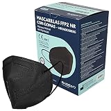 Radex | Caja de 25 Mascarillas FFP2 | Negras | 5 Capas con Capa Anti Polvo | Certificación CE 2841 | Hechas en España