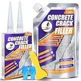 Masilla para Grietas en Hormigón – 500g Masilla para Grietas de Cemento Autonivelante de Alta Elasticidad para Entradas de Vehículos, Aceras, Paredes, Juntas – Reparación Fácil para Hormigón, Asfalto