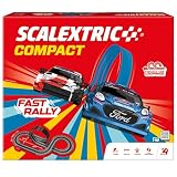 SCALEXTRIC - Circuito Compact - Pista de Carreras Completa - 2 Coches Incluidos - Escala 1:43 (Circuito Compact Fast Rally)