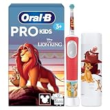 Oral-B Pro Kids Cepillo de Dientes Eléctrico El Rey León para Niños +3 Años | Cepillo Dental Infantil con 1 Cabezal Y Estuche de Viaje, 2 Modos de Cepillado, Filamentos Extrasuaves para Encías Sensibles