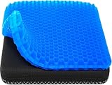 Cojín de asiento de gel, grueso, con funda antideslizante, transpirable, con diseño de panal, absorbe los puntos de presión, para silla, coche, oficina, silla de ruedas