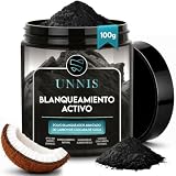 UNNIS Carbón Activado Polvo Dental Natural de Coco, 100 g | Blanqueador Dental Profesional para Dientes, Efecto Blanqueador Dental, Eliminación de Manchas
