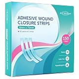 150 Puntos de Aproximación Adhesivos para Heridas (6 x 75 mm), Puntos de Sutura Adhesivos, 50 Packs de 3 Bandas