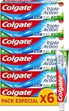 Colgate Triple Acción Pasta de Dientes 6x75ml | Protección Anticaries, Dientes Blancos y Aliento Fresco
