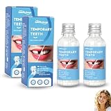 Set de 2 kits de reparación dental de material polimórfico (2 x 30 ml), solución temporal para espacios dentales, prótesis instantánea, relleno para dientes rotos y ausentes, DIY fácil y portátil