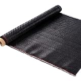 Tela de Fibra de Carbono, Rollo de Tela de Fibra de Carbono de 127x30cm Lámina de Fibra de Carbono de Vinilo Negro para Barcos Automóviles Muros de Hormigón Sótanos Proyectos de Bricolaje