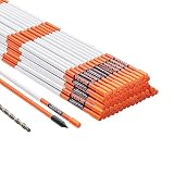 VEVOR Marcadores de Entrada 100 PCS Estacas de Nieve Naranja Fibra de Vidrio 0,78x121,5 cm Instalación de Tira Reflectante de Alta Visibilidad Broca de Acero 30 cm Protectores para Estacionamientos