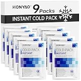 HONYAO Bolsa de Frío Instantáneo 9 Piezas, Hielo Instantáneo Desechable para Aliviar el Dolor Hinchazón Esguinces, Instant Ice Pack para Deportes Casa Viajes Senderismo Primeros Auxilios