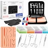Teranova Kit de costura - Kit de costura de medicina estudiantil para estudiantes, profesores, kit completo de costura con 6 herramientas y 24 hilos, simulador reutilizable